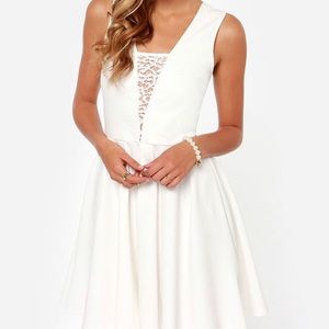 Lulus white lace back tank dress